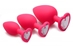 Pink Hearts 3 Piece Silicone Anal Plugs with Gem Accents - AF126-Pink