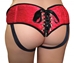 Plus Size Red Satin and Lace Corsette Strap On Harness - AE517