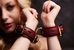 Strict Leather Luxury Burgundy Locking Wrist Cuffs - AE798-Wrist
