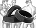 Tom of Finland 3 Piece Silicone Cock Ring Set - Black - TF3776