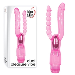 A&E Dual Pleasure Vibe Pink Dual Pleasure Vibrator, Realistic Vibrator, Anal Vibrator, Double Penetration