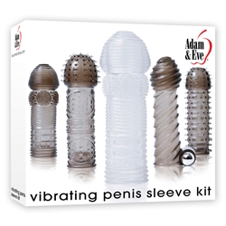 A&E Vibrating Penis Sleeve Kit Smoke/Clear Vibrating Sleeve, Penis Enhancement kit