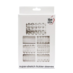 A&E Super Stretch Tickler Sleeves Clear Penis Sleeve, Penetrating Penis Sleeve, Cock Rings