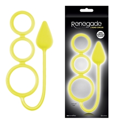 Renegade 3 Ring Circus Silicone Small Neon Yellow Cock Rings, Butt Plug