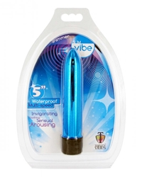 5 Inch Slim Vibe Packaged - Blue Vibrating Sex Toys