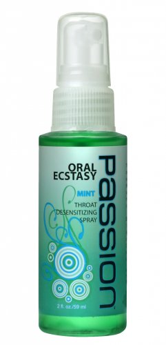 Passion Oral Ecstasy Throat Desensitizing Spray - 2 oz Herbals, Personal Lubricants, Numbing Supplements and Sprays, Couples Play