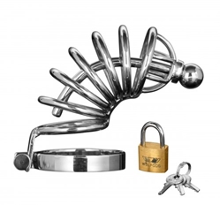 Asylum 6 Ring Locking Chastity Cage Chastity, Cock and Ball Torment, Metal Chastity Devices