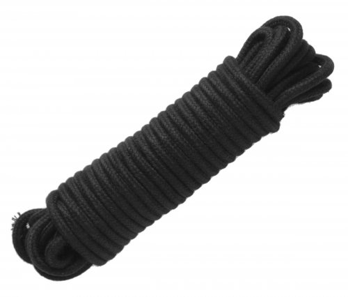 32 Foot Cotton Bondage Rope - Black Beginner Bondage, Bondage Gear, Ankle and Wrist Restraints