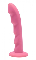 Ripples Silicone Strap On Harness Dildo- Pink Dildos, Silicone Toys