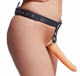 Slim Leather Strap On Harness Kit with Dildo Strap-Ons and Harnesses, Leather Strap-On and Harness, Realistic Dildos