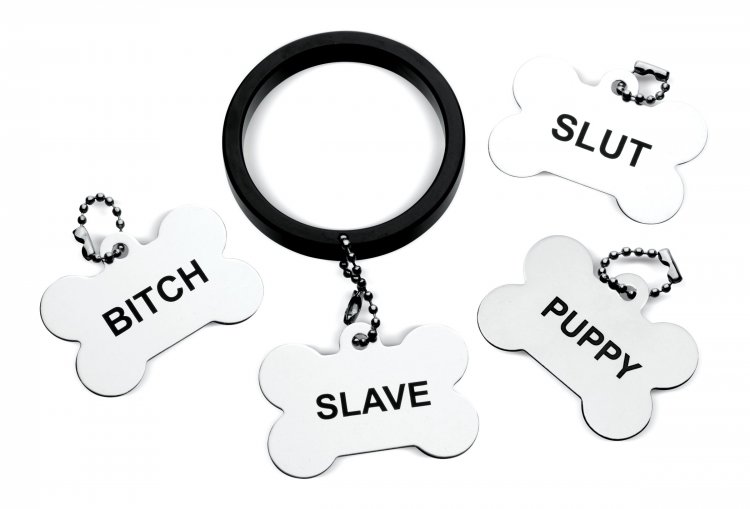 Recruit Aluminum Cock Ring with 4 Dog Tags Cock Rings, Metal Cock Rings