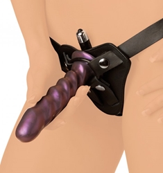 Strict Leather Strap-On with Vibrating Bullet Slot- Small Strap-Ons and Harnesses, Vibrating Sex Toys, Bullets and Eggs, Leather Strap-On and Harness